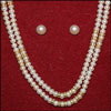 Two line white Pearl Mala with eartops with cz chakris-SBJ-9 - Click here to View more details about this Product